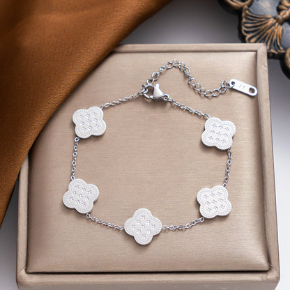 Elegant Clover Bracelet Set Korean Style 18K Plated Jewelry