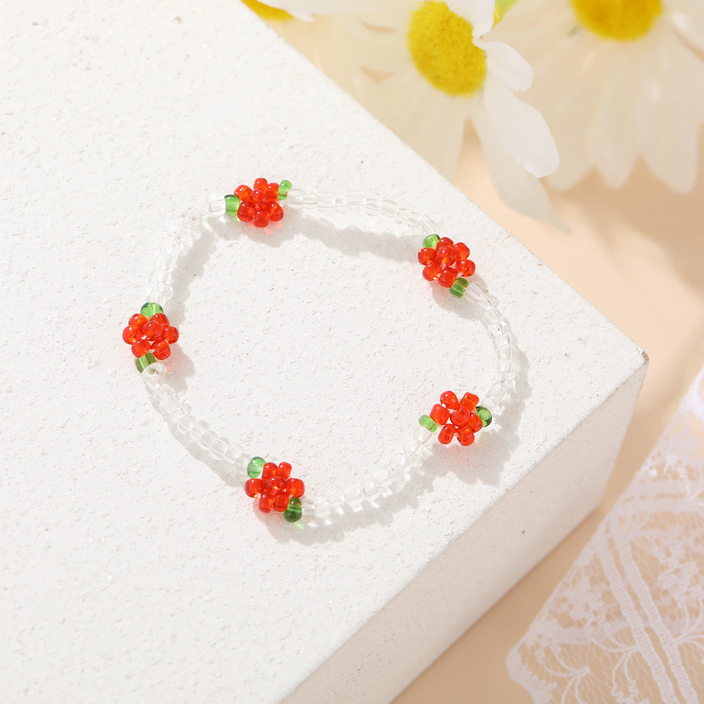 Bohemian Rice Bead Daisy Choker