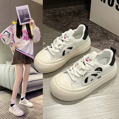 Panda women's platform casual thick-soled sneakers