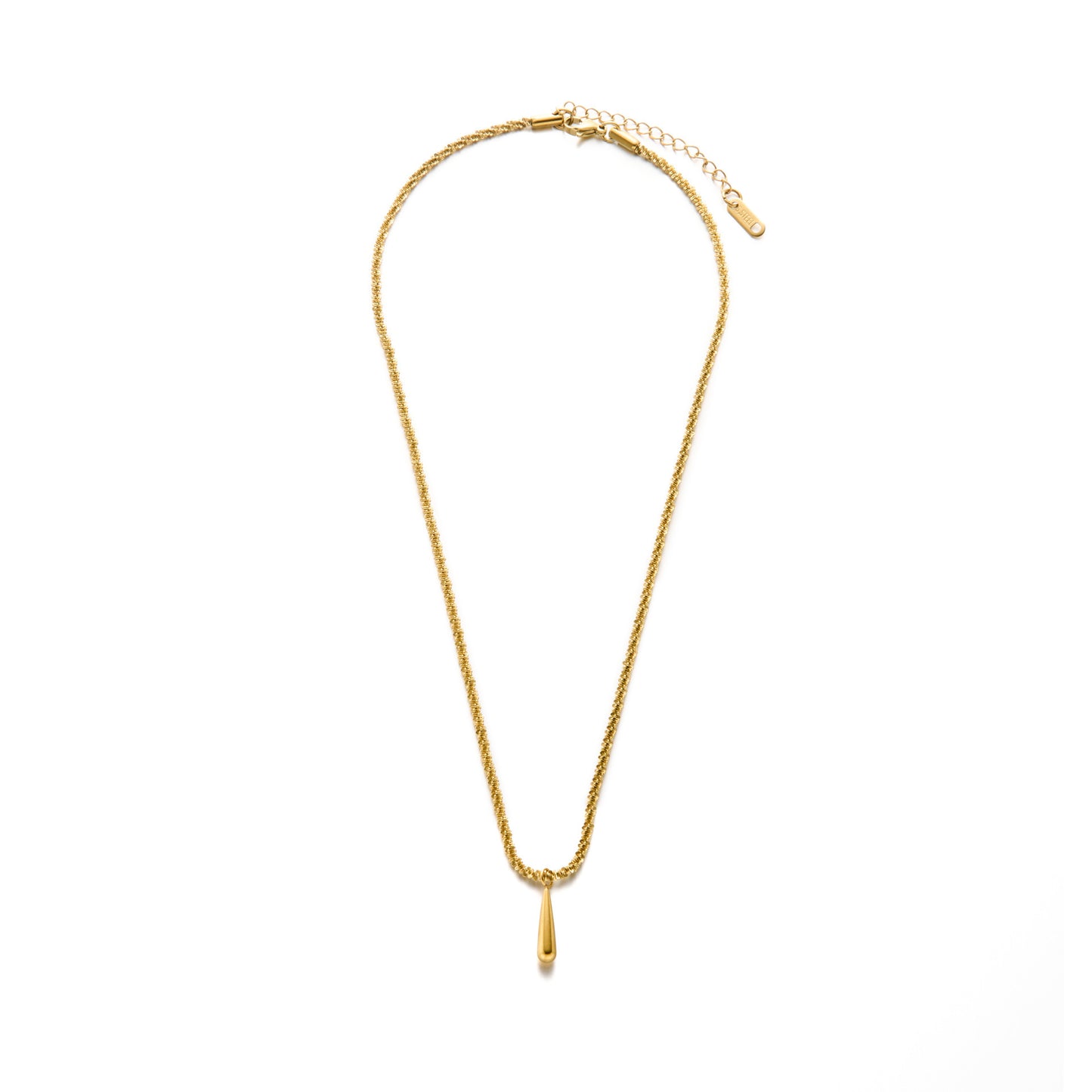 18K Gold Geometric Water Drop Necklace