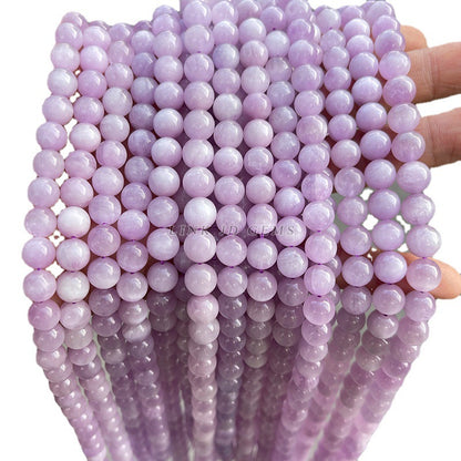 7A natural purple lithium round beads loose beads