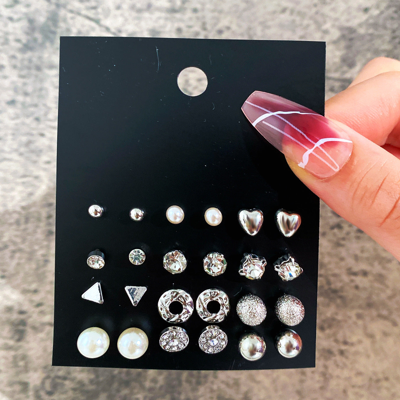 Elephant diamond hoop earrings set 5 pairs