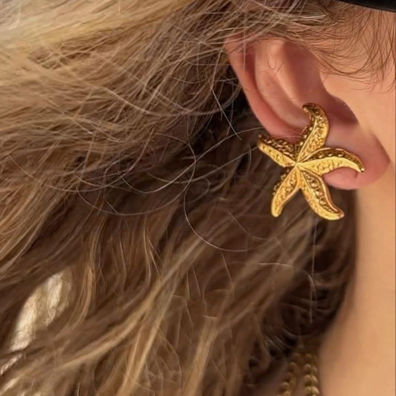 Starfish & Leaf Stud Earrings
