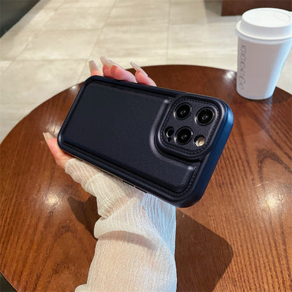 Apple 15 Pro Fat Leather Business iPhone 11/12 Simple Solid Color