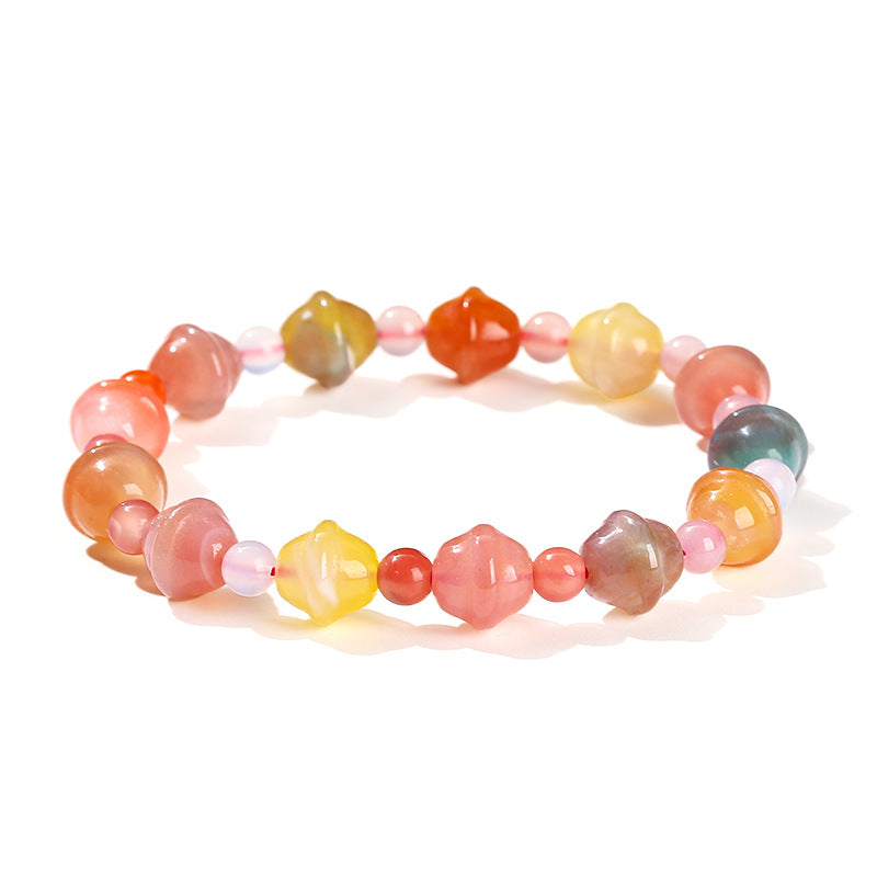 Colorful salt source agate bell bracelet