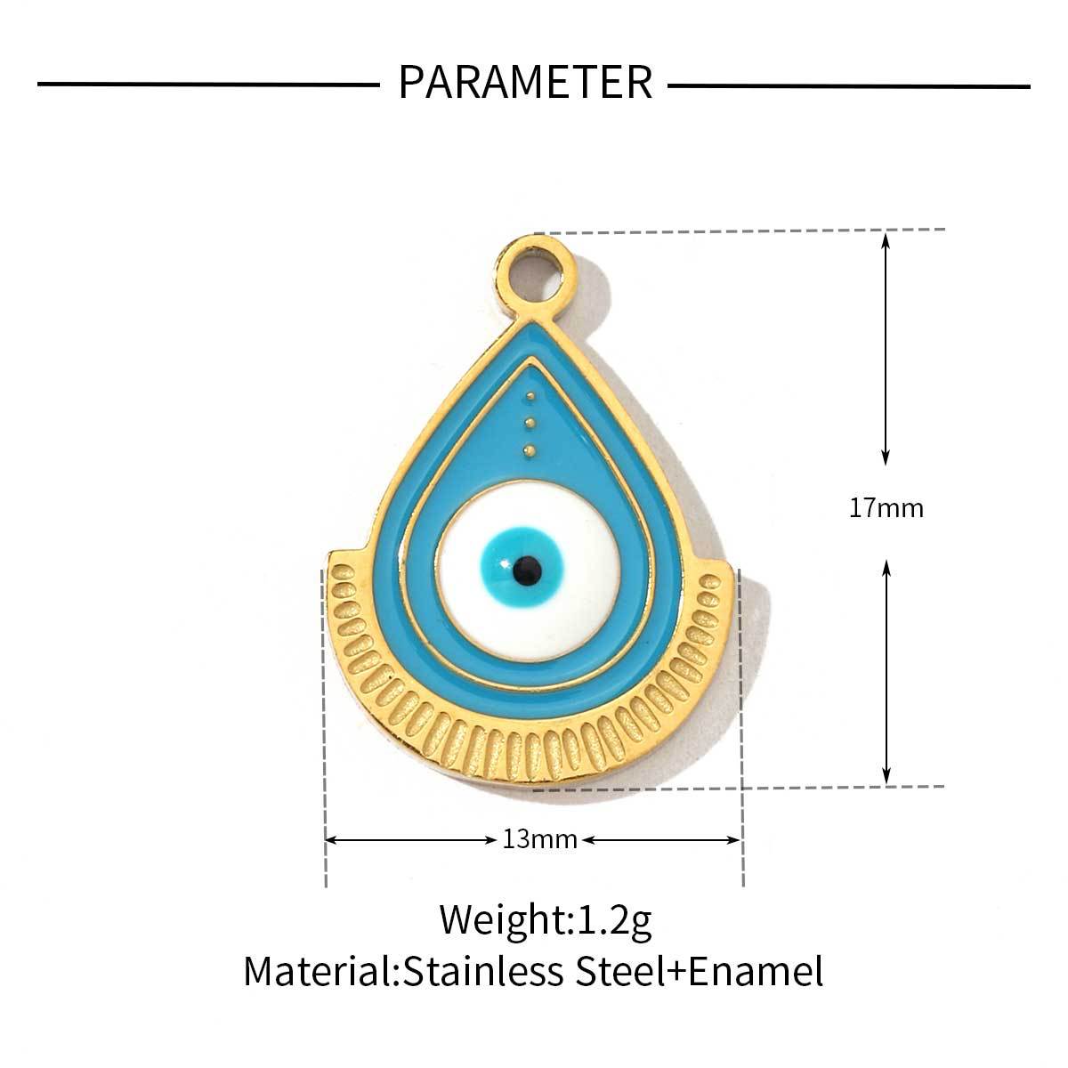 Cross eyes peach heart titanium steel pendant