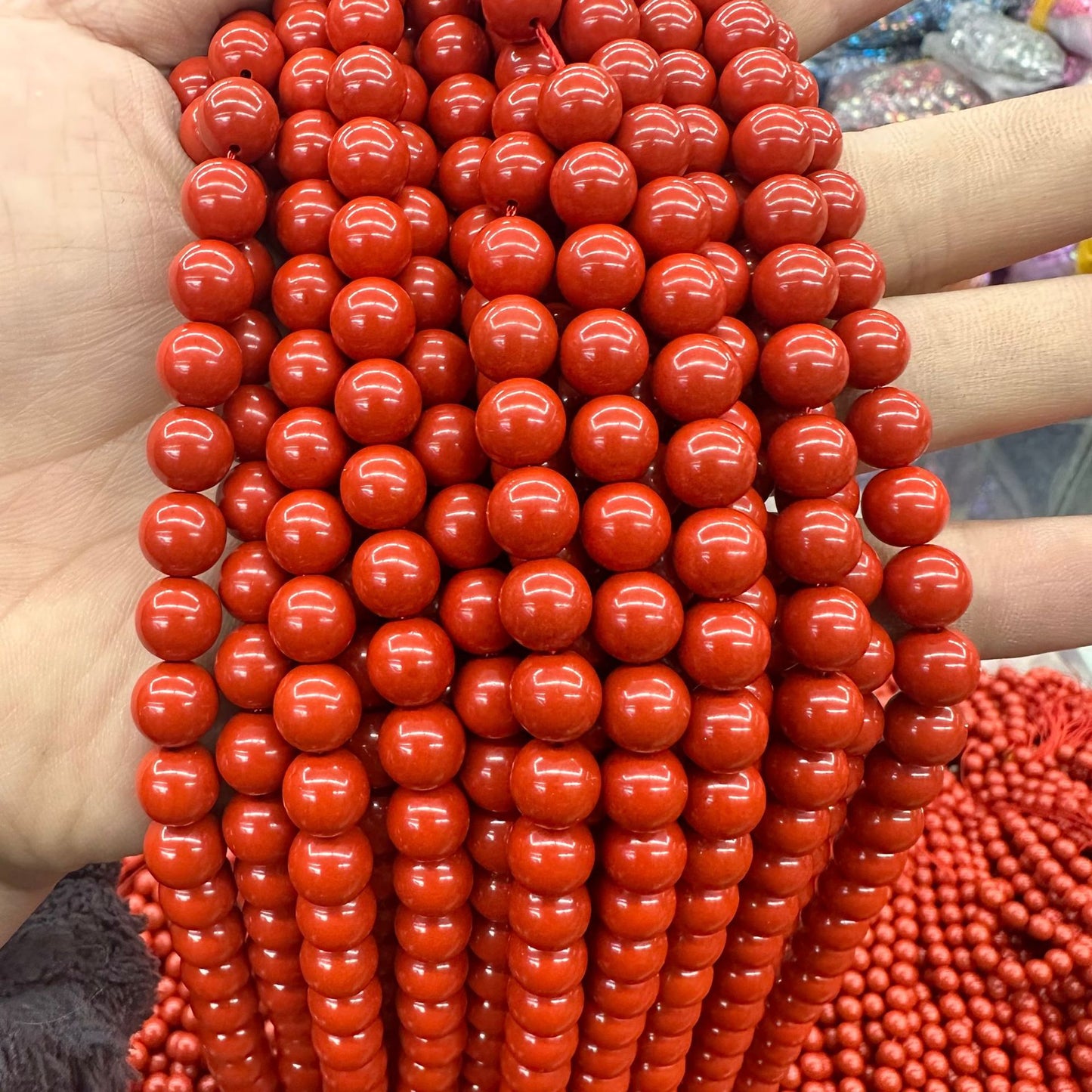 4-10MM cinnabar round beads