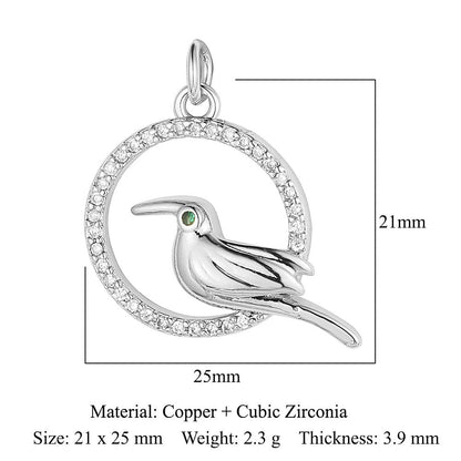 Copper zircon DIY animal necklace bracelet pendant