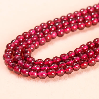 Garnet loose beads DIY jewelry accessories round bead bracelet