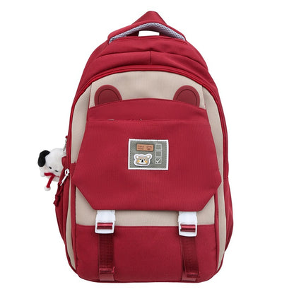 Casual contrast color lightening large capacity backpack