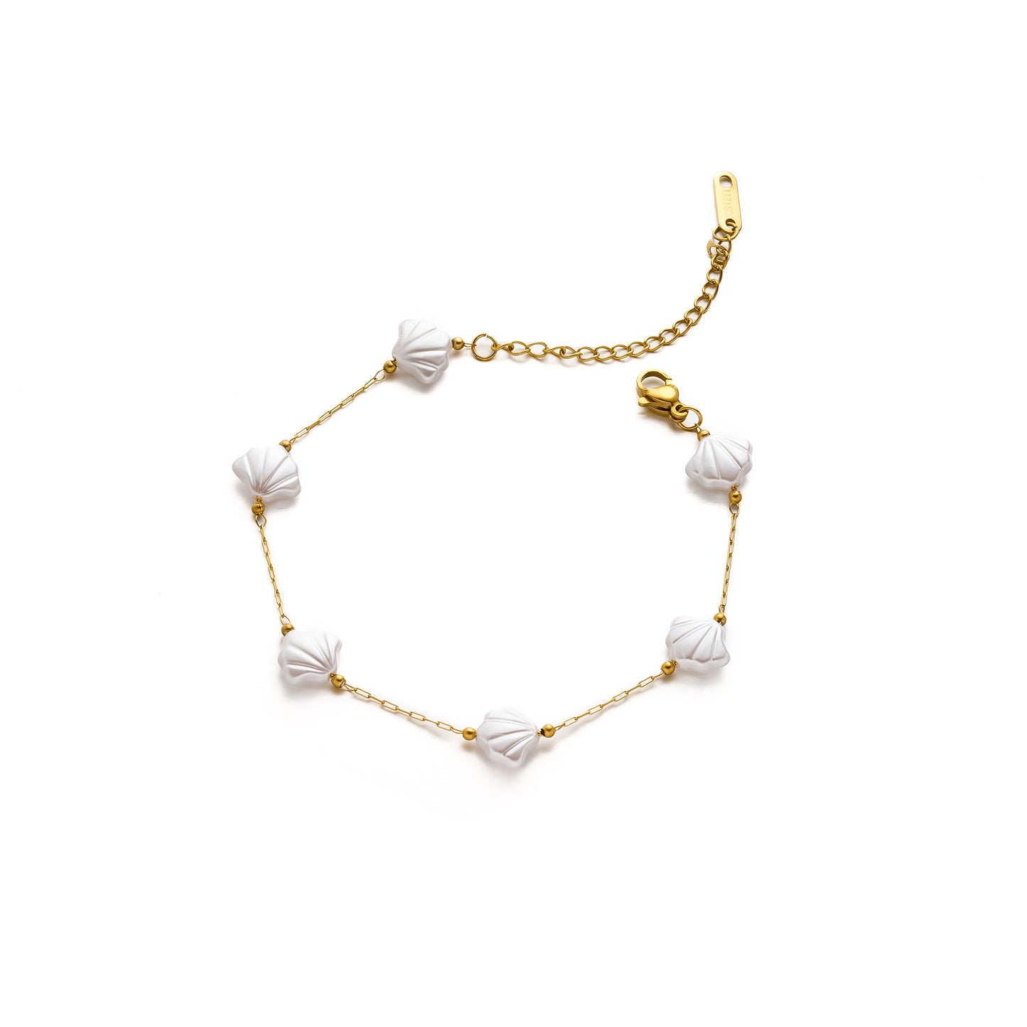 Stainless Steel Shell Bracelet (18K Gold Plated)