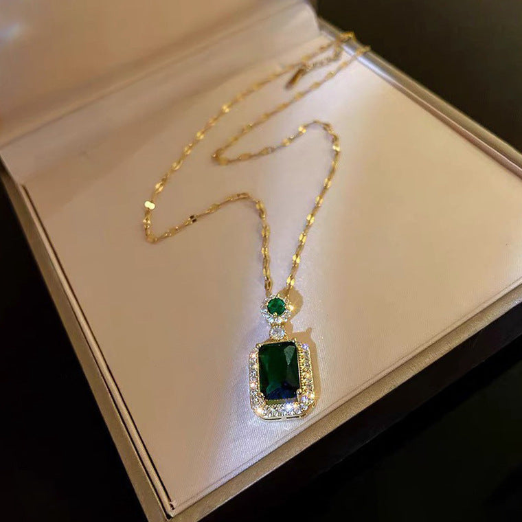 18K rose gold titanium steel necklace