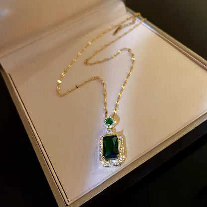 18K rose gold titanium steel necklace