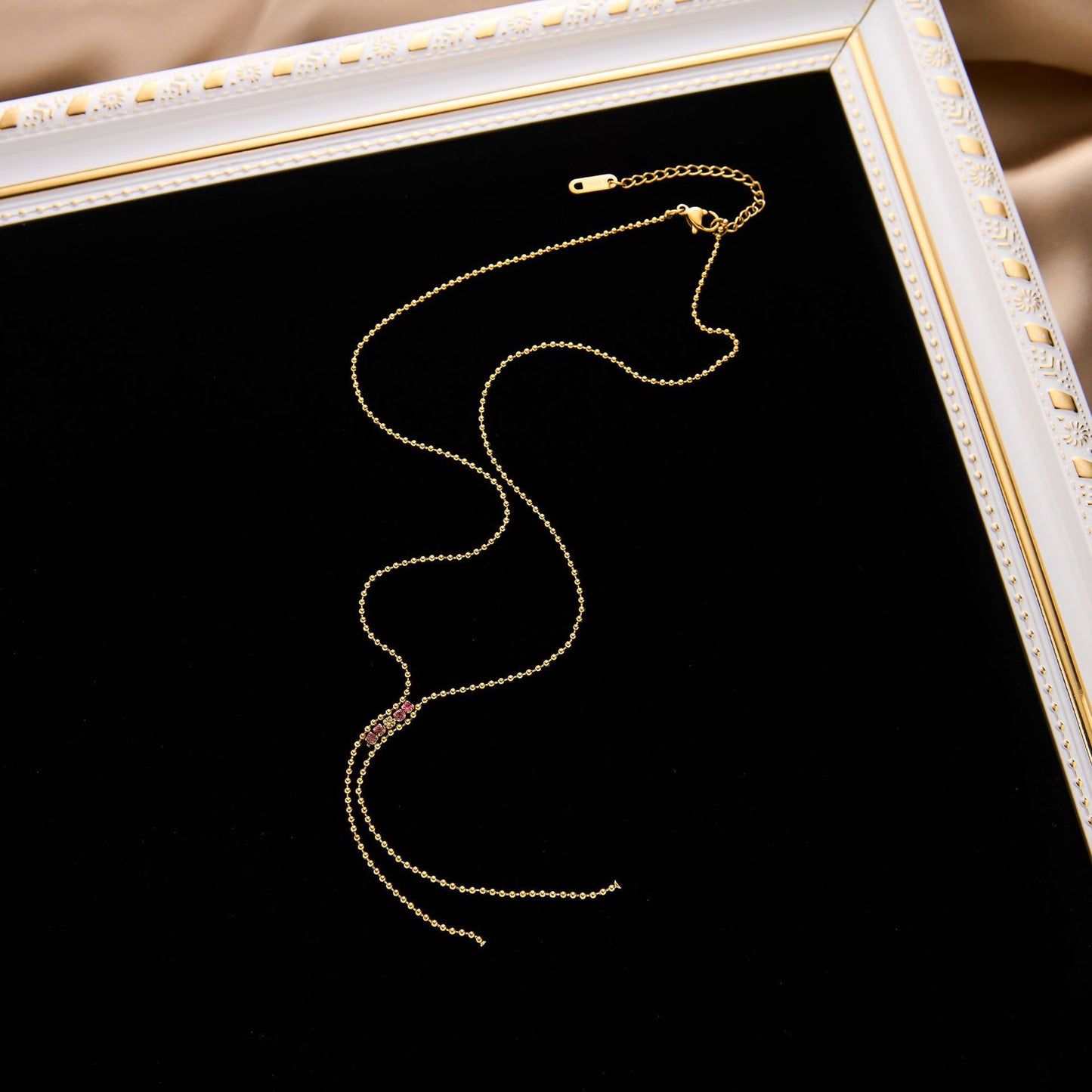 Tassel long Y-shaped titanium steel necklace