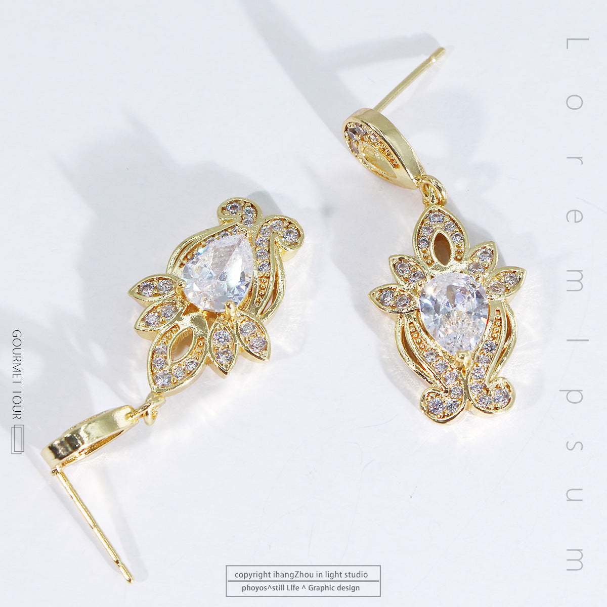 Women's Gold Petal Love Designer Earrings