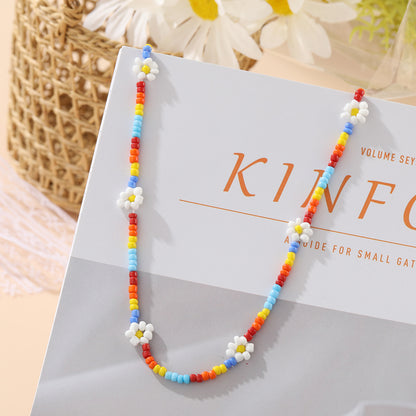Bohemian Vibrant Color Daisy Necklace for Women