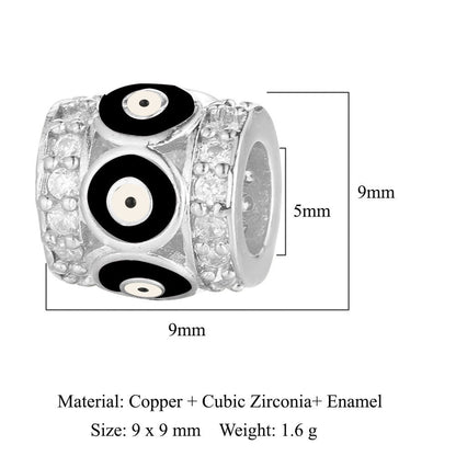 Devil's Eye Copper Zircon Jewelry Beads