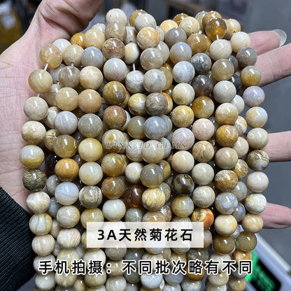 Chrysanthemum stone loose beads jewelry accessories DIY beads