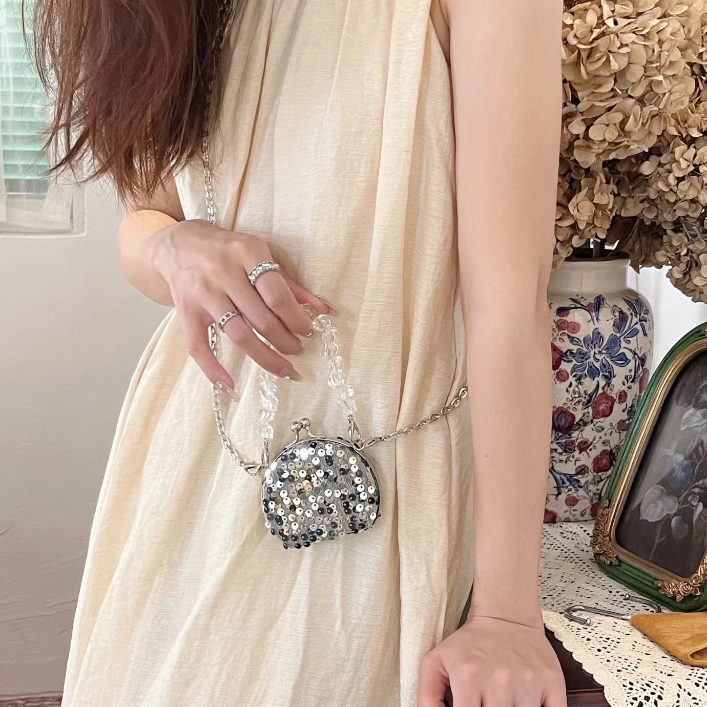 Sequin chain bag