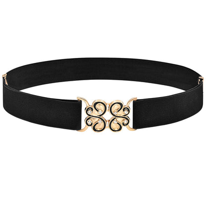 Elastic wide belt female minimalist