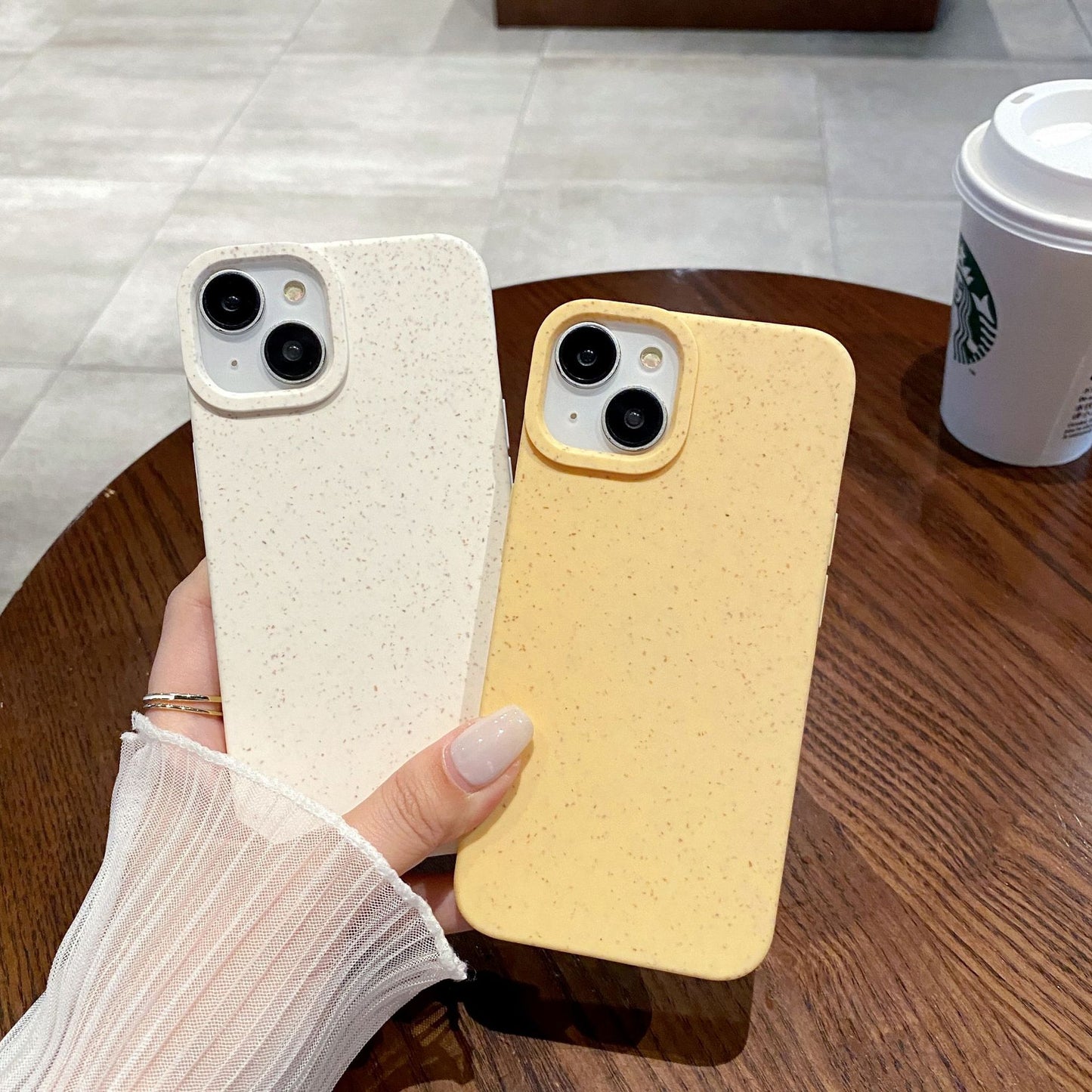 Estuche de trigo para iPhone 16 Pro 11 13 de color sólido de primera calidad con interior de TPU a prueba de golpes 