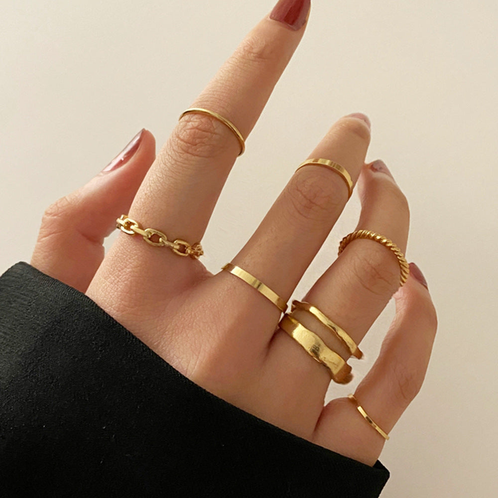 Stackable Black Joint Ring Set