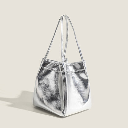 Tote tipo cubo plateado 