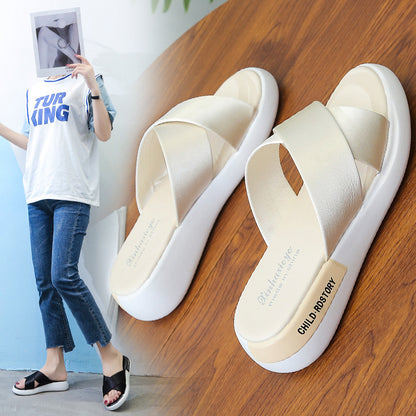 Slippers women's summer outer wear thick