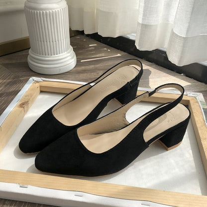 Suede chunky women's shoes