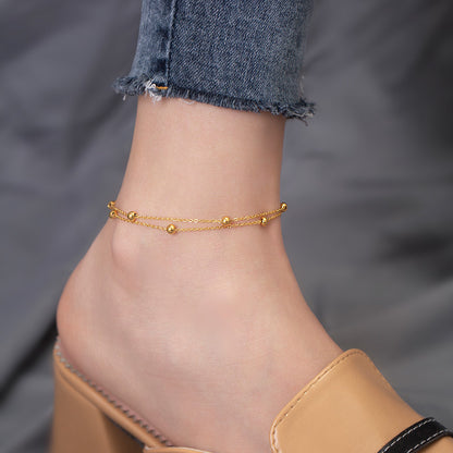 Round bead double bracelet
