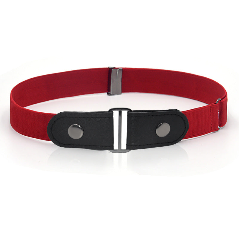 Faux Leather Slim Elastic Belt