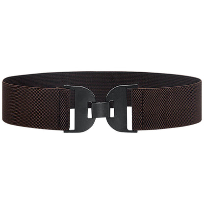 Elastic elastic pair buckle wide belt