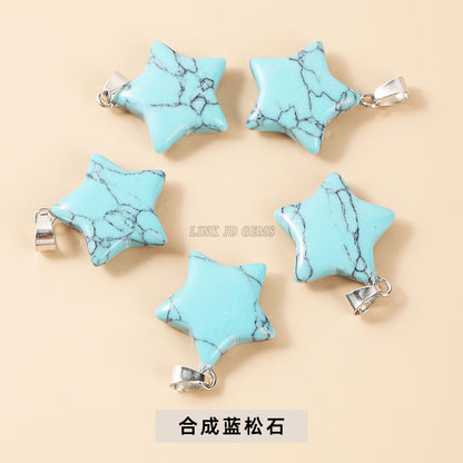 20Mm natural crystal agate pentagram pendant