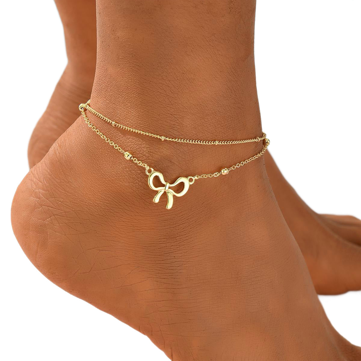 Bow Double-Layer Anklet