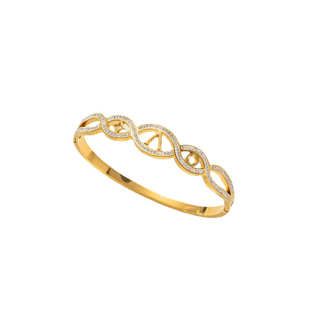 Elegant Clover V Titanium Bracelet