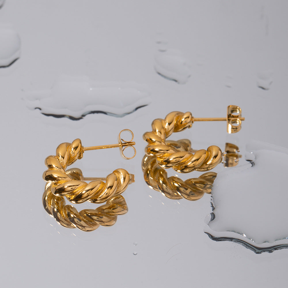 Twisted Spiral Spiral Hoop Earrings