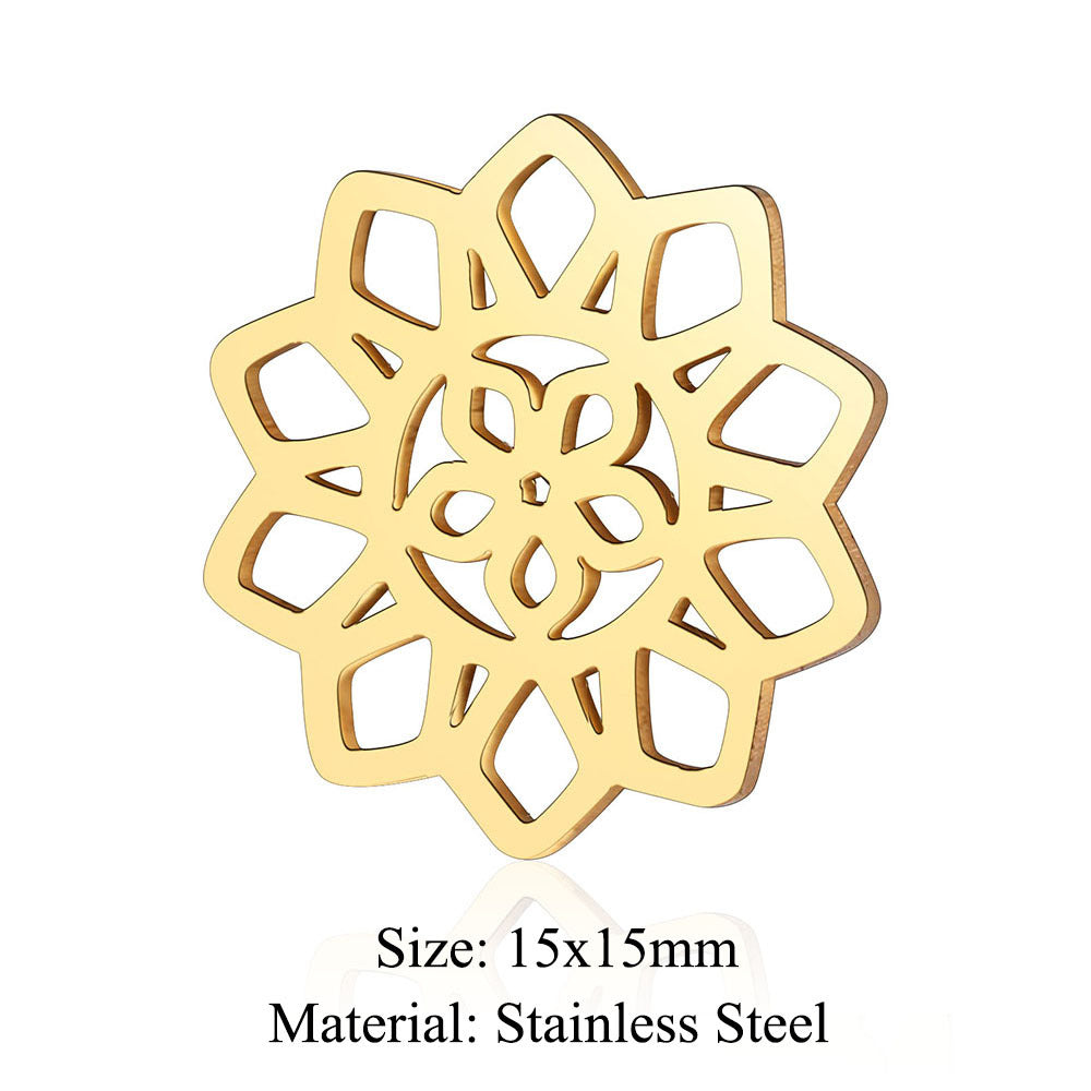 5 pcs/bag leaf flower titanium steel pendant four-leaf clover