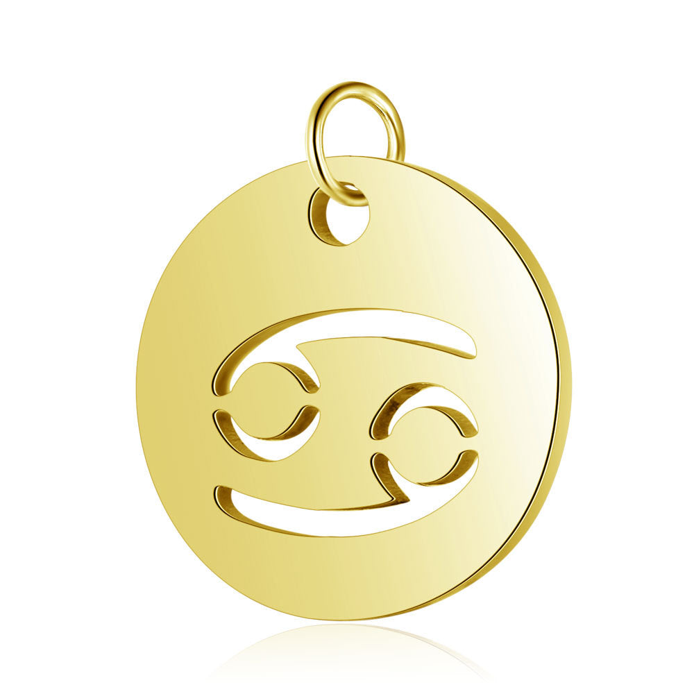 5 pcs/titanium steel twelve constellation jewelry pendant.