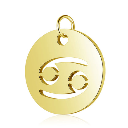 5 pcs/titanium steel twelve constellation jewelry pendant.