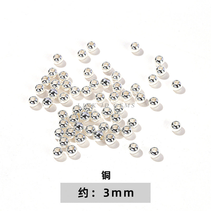 4mm18K gold small copper bead round bead through hole