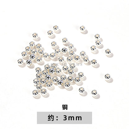 4mm18K gold small copper bead round bead through hole