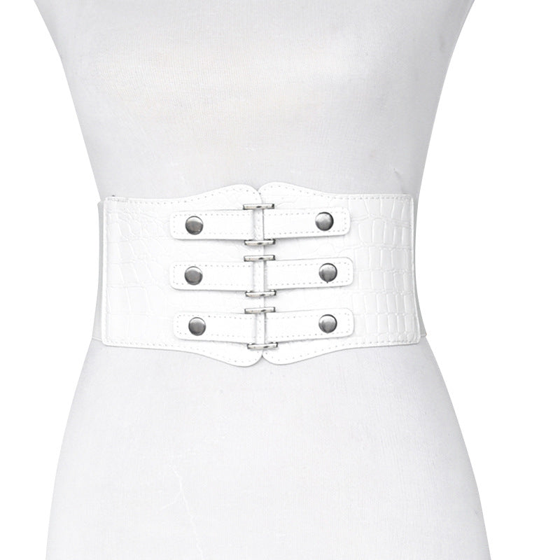 Black extra wide waist seal female alligator pattern