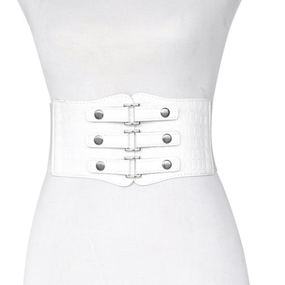 Black extra wide waist seal female alligator pattern