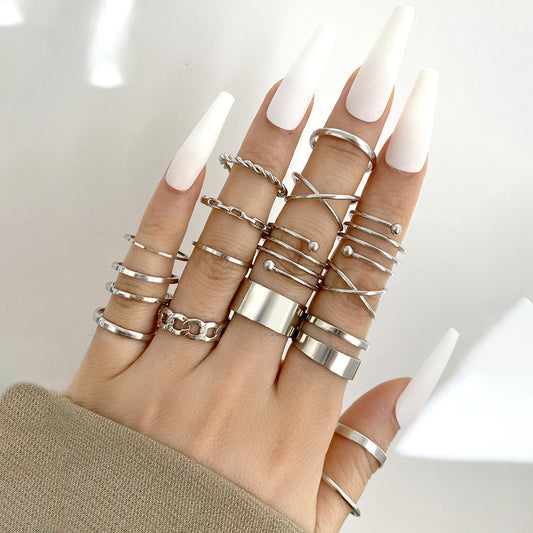 European Retro 16-Piece Joint Ring Set