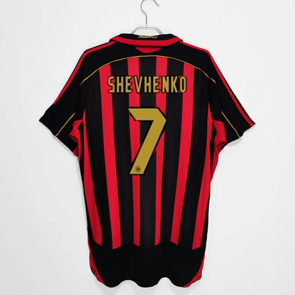 Camiseta retro de manga corta de local y visitante del AC Milan 06-07 