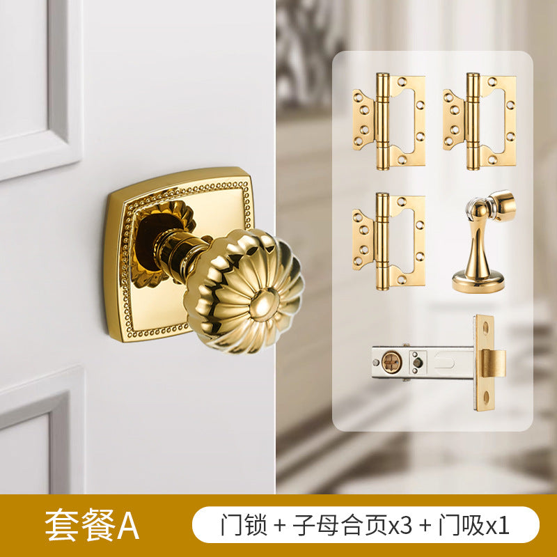 Pumpkin Door Lock Brass Gold
