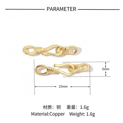 18K real gold copper zircon detachable connecting buckle