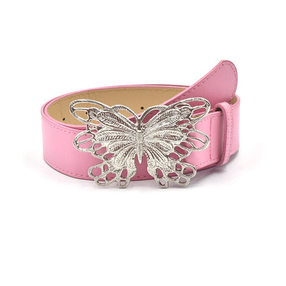 Silver Metal Butterfly Decorative Belt