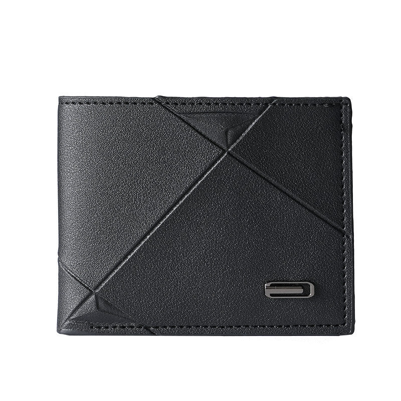 Horizontal soft leather clip wallet
