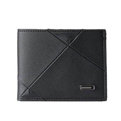 Horizontal soft leather clip wallet